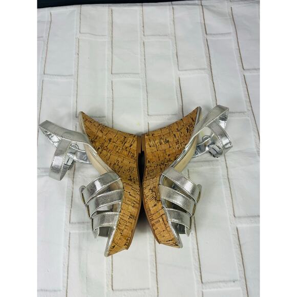 New Rouge silver strappy wedge sandals size 9 - Picture 7 of 8